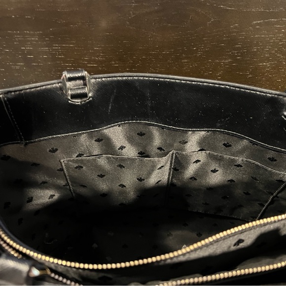 Large black leather Kate Spade tote - Picture 4 of 7